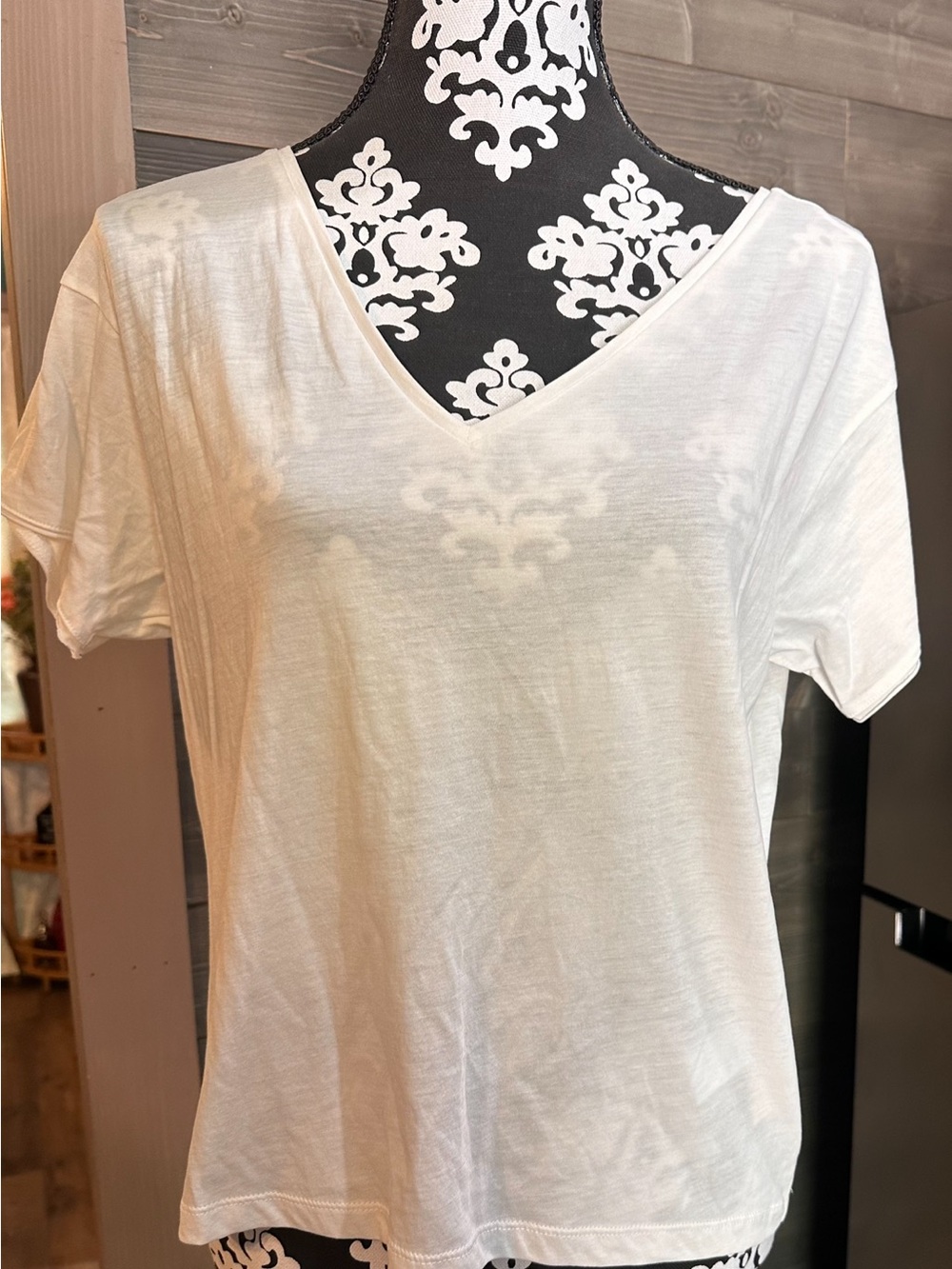 Madewell Soft Slub Classic Cotton V-Neck White Women's Tee size S